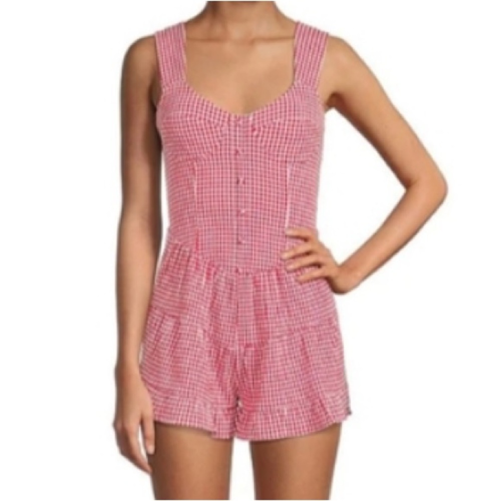 Gianni Bini Red Checkered Romper